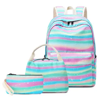 

3pcs/set Backpack Shoulder Bag Casual Women Backpacks Teenage Girls School Bags 14" Laptop Bagpack Backbag Mochilas Female