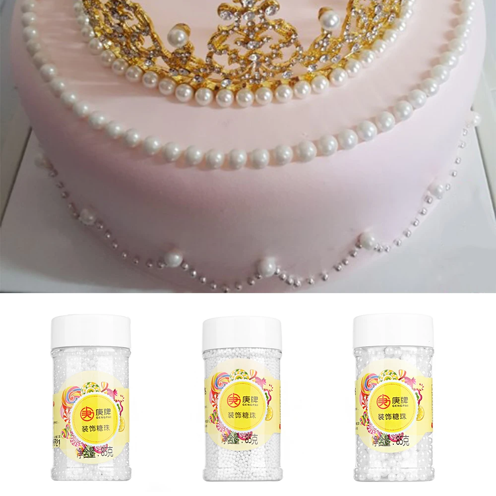 

85g/bottle White Pearl Can White Pearly Sugar Beads DIY Cake Ice Cream Chocolate Craft Baking Decorative Supply