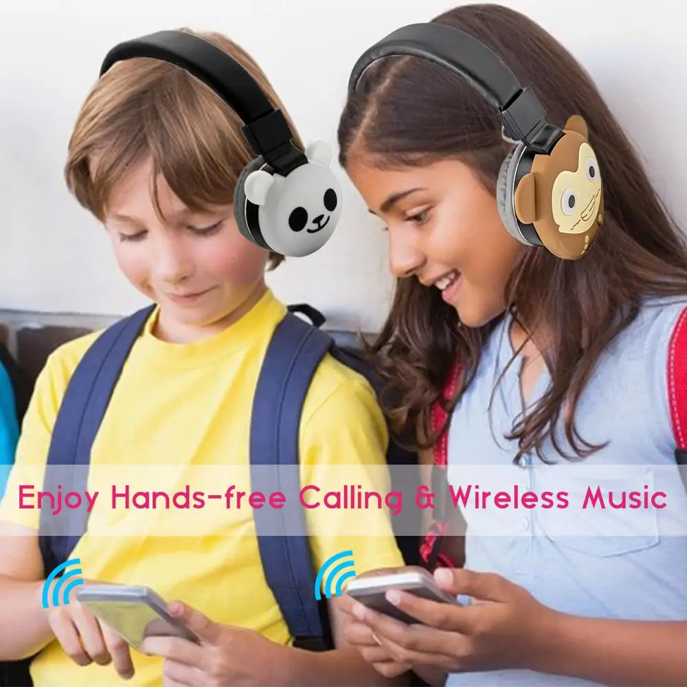 Cartoon Kids Bluetooth Headphone Foldable Stereo Music Headset with MIC for Handsfree Support TF Card Boys Girls Birthday Gift