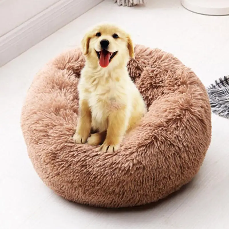 

Super Soft Dog Bed Foldable Round Cat Warm Sleeping Bed Portable Soft Plush Pet Kennel Nest Dog Basket Mat Pet Bed