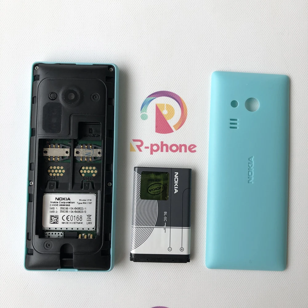 NOKIA 216 Refurbished Mobile Phone Dual Sim 2G GSM Good Quality Nokia 216 DS Original Unlocked Cellphone iphone 8 refurbished