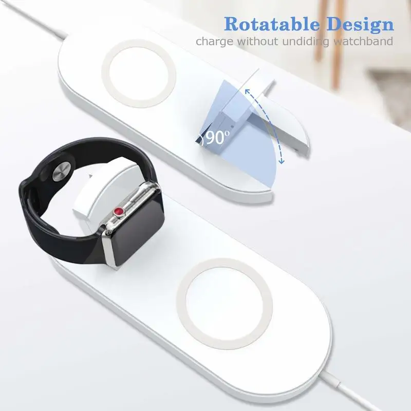 2 In 1 QI Wireless Charger Stand for Apple IPhone X XR XS Max 8 Plus IWatch Dock Charging Coil Pad Induction for I Watch Adapter