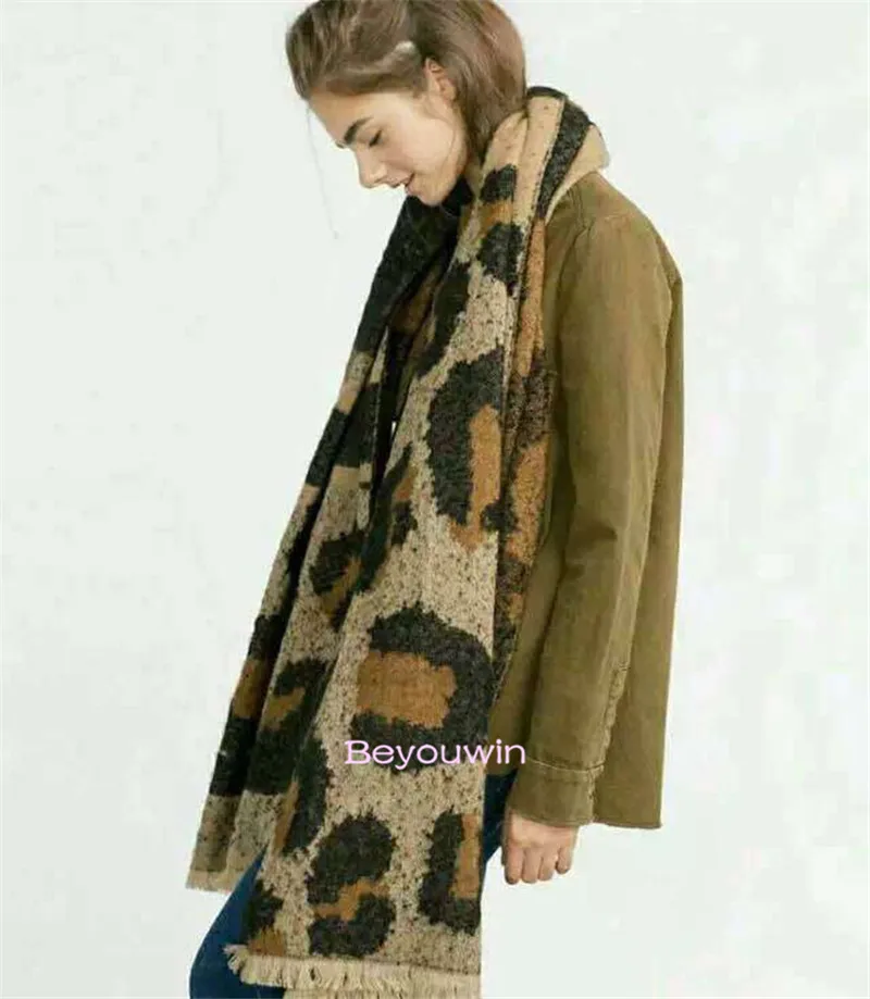 100pcs leopard print Winter Scarf tippet Women Foulard grid Scarves Fashion Casual Scarfs Pashmina cappa