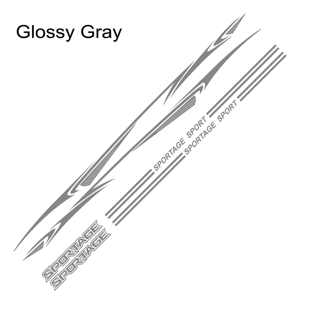 Glossy Gray 1 комплект виниловая наклейка на дверь автомобиля боковая юбка ПВХ наклейка для Kia Sportage 3 4 QL Светоотражающие Авто украшения кузова автомобильные аксессуары - Название цвета: Glossy Gray