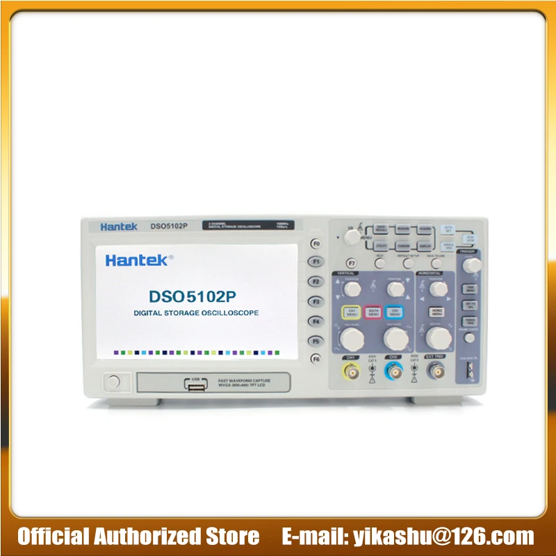 Hantek DSO5102P Цифровой Осциллограф портативный 100 МГц 2 канала 1GSa/s длина записи 40 К USB Osciloscopio DSO5102P