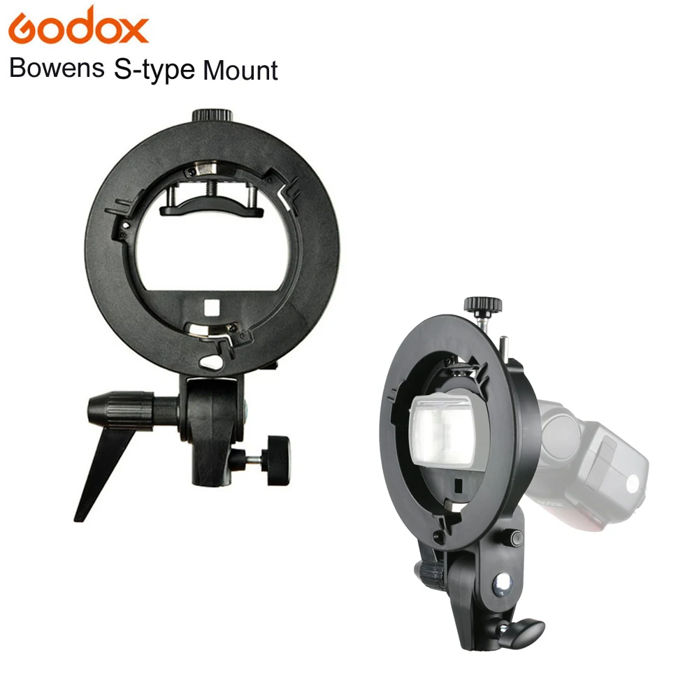 

Godox S-Type Flash Bracket Bowens S Mount Holder Universal Type for Speedlite Flash Snoot Softbox Beauty Dish Honeycomb Umbrella