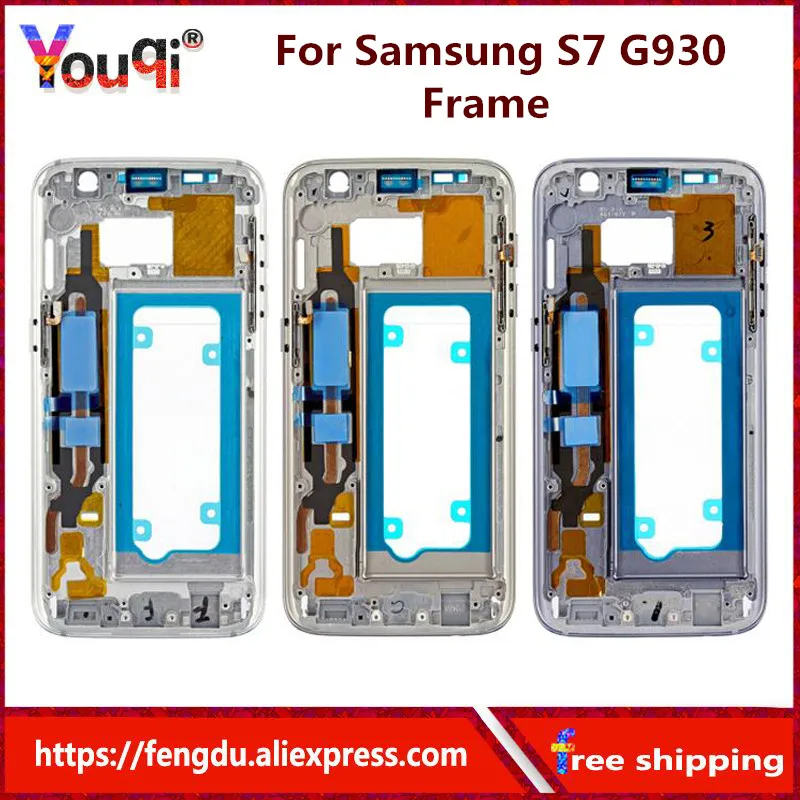 

For Samsung Galaxy S7 G930F Mid Middle Plate Frame Housing with Small Parts - Gold Grey Silver