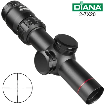 

DIANA HD 2-7x20 Riflescope Mil Dot Scope Reticle Sight Rifle Scope Hunting Scopes Outdoor Tactical Rifle Scope Airsoft Air Guns