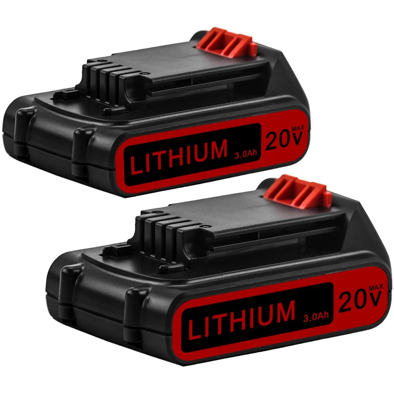 3.0Ah For Black & Decker 20V Lithium Battery LBXR20 LBXR2020-OPE+Adapter 20v-18v 