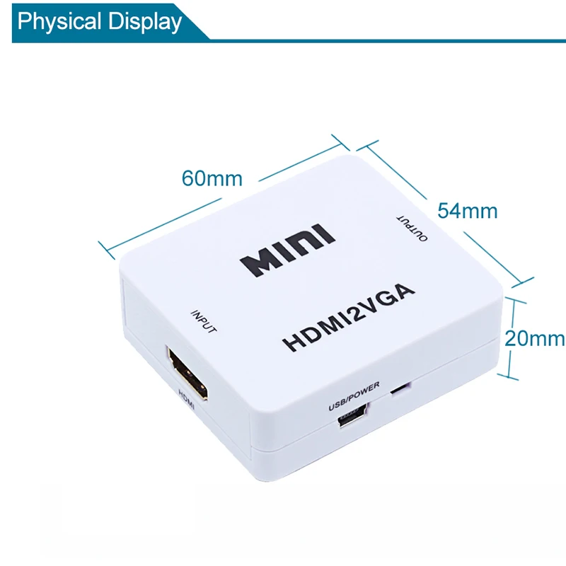Basix new Hot Mini HDMI to VGA Converter7