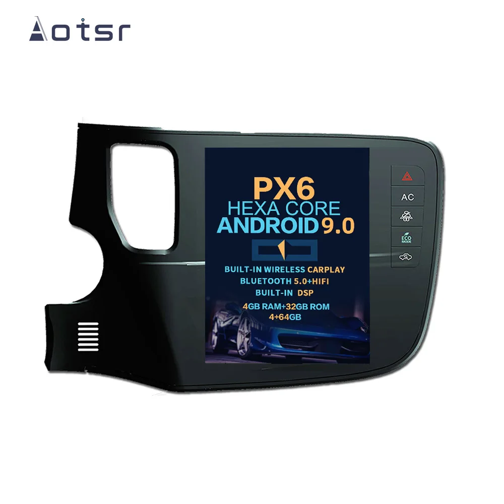 Aotsr Tesla 10," вертикальный экран Android 9,0 автомобильный DVD мультимедийный плеер gps навигация для Mitsubishi Outlander- WiFi
