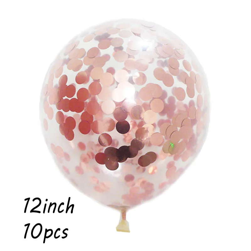 10pcs confetti Розовое золото серии 18 дюймов сердце круг шар из фольги в форме звезды 12 дюймов конфетти латексный шар для свадьбы День рождения вечерние украшения - Цвет: 10pcs confetti