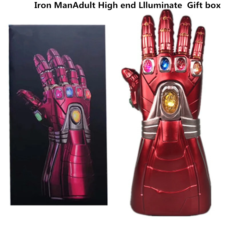 Мстители: Endgame Косплей Аксессуары танос Железный человек Lnfinite перчатки Детские Взрослые Llluminate перчатки Хэллоуин Вечерние - Цвет: Шампанское