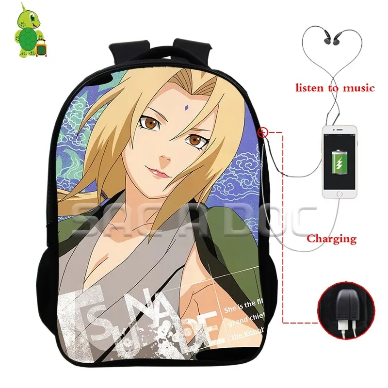 18 Наруто рюкзаки mochila Sasuke Akatsuki Многофункциональный USB зарядка Разъем для наушников школьные сумки для подростков повседневный рюкзак для ноутбука - Цвет: 18
