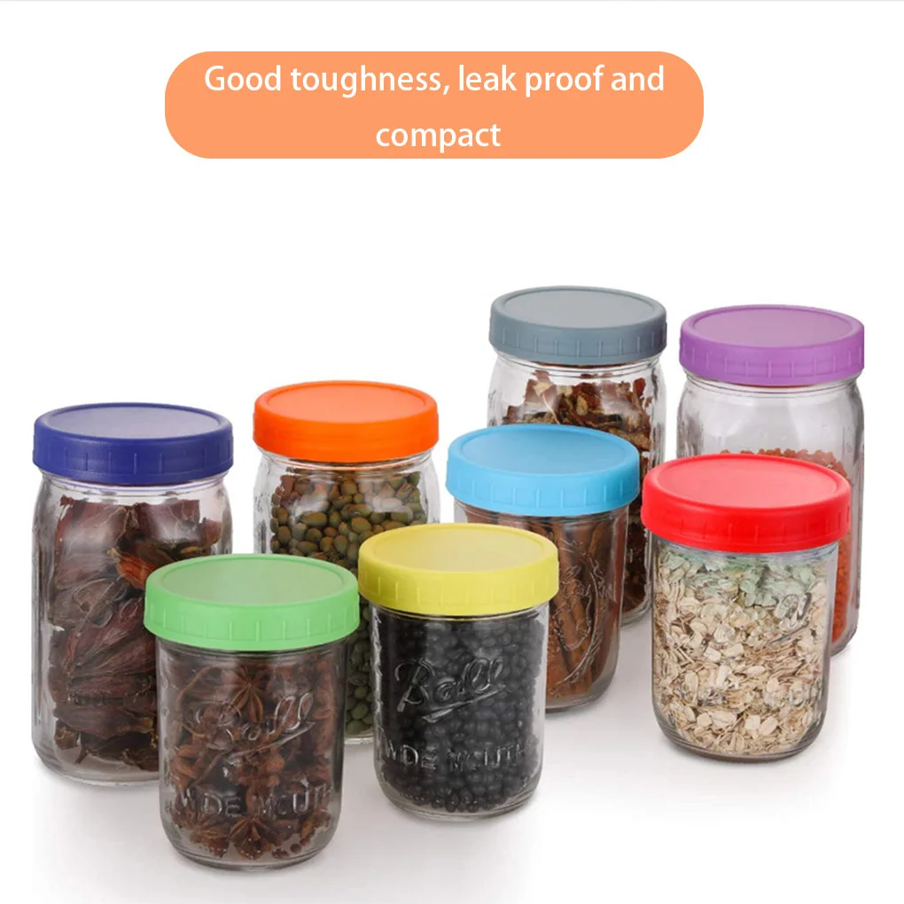 16Pcs Regular Wide Mouth Canning Jar Lids 70mm 86mm Plastic Storage Caps Leak-proof Sealing Cover