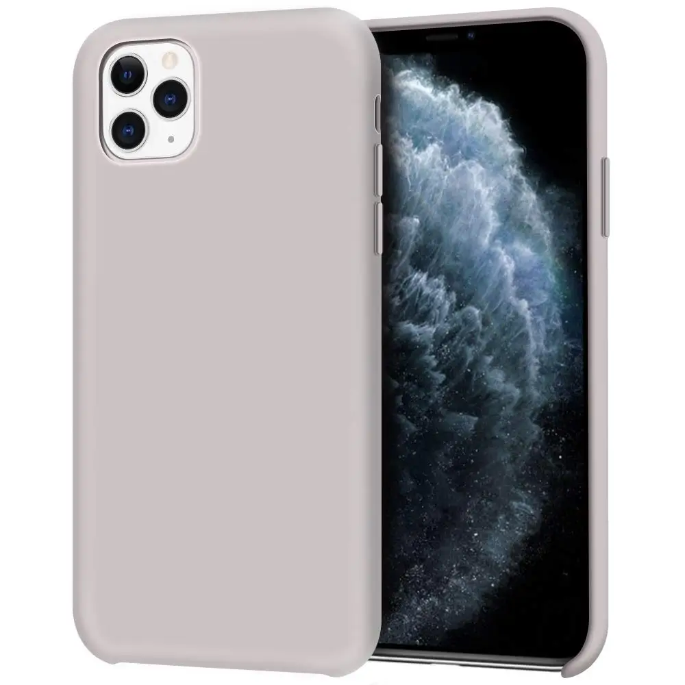 Жидкий силиконовый чехол для Apple iPhone 11 Pro Max X XR XS 8 Plus 7 6 6S ударопрочный чехол для телефона сосна зеленый аксессуары - Цвет: Серый