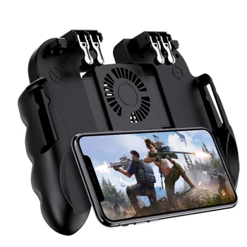 

H9 Game Controller with Fan Six Finger Joystick GamePad Trigger Game Shooter PUBG Mobile Game Controller Plug-in Gamepad