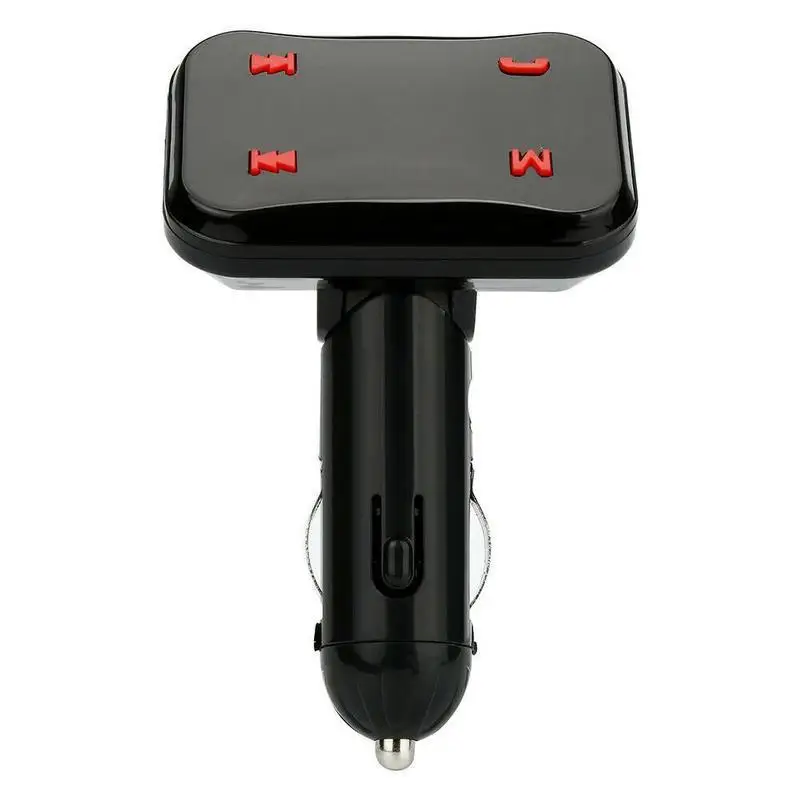 Экран MP3-плеер Поддержка sd-карты USB зарядное устройство адаптер беспроводной громкой связи fm-передатчик Bluetooth автомобильный комплект светодиодный - Название цвета: Черный