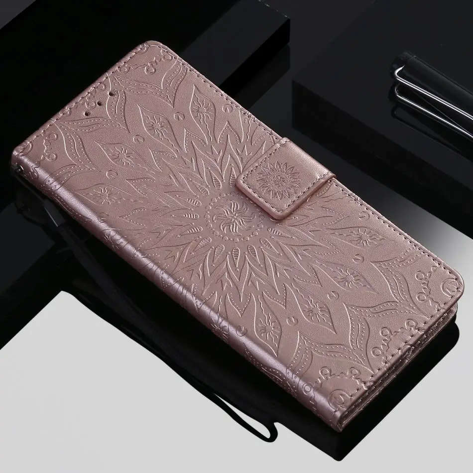 Card Slot Leather Cover Embossing For Samsung A8 Plus 2018 J330 J530 J730 Sunflower Coque J7 2017 J5 J1 2016 J2 Prime A3 A5 P06F |