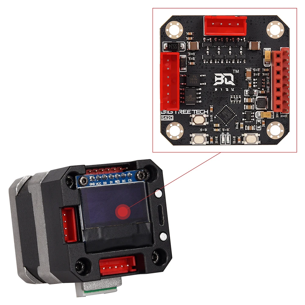 Bigtreetech-motor de Passo Fechado com Display Oled Driver de Atualização Suporte Uart para Ender Btt S42c 42 S42b 09 - Imagem 4