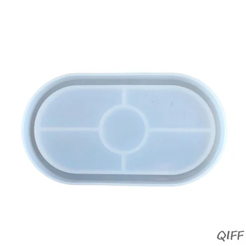 

High Mirror Elliptical Storage Plate Mold Crystal Epoxy Molds DIY Coaster Making