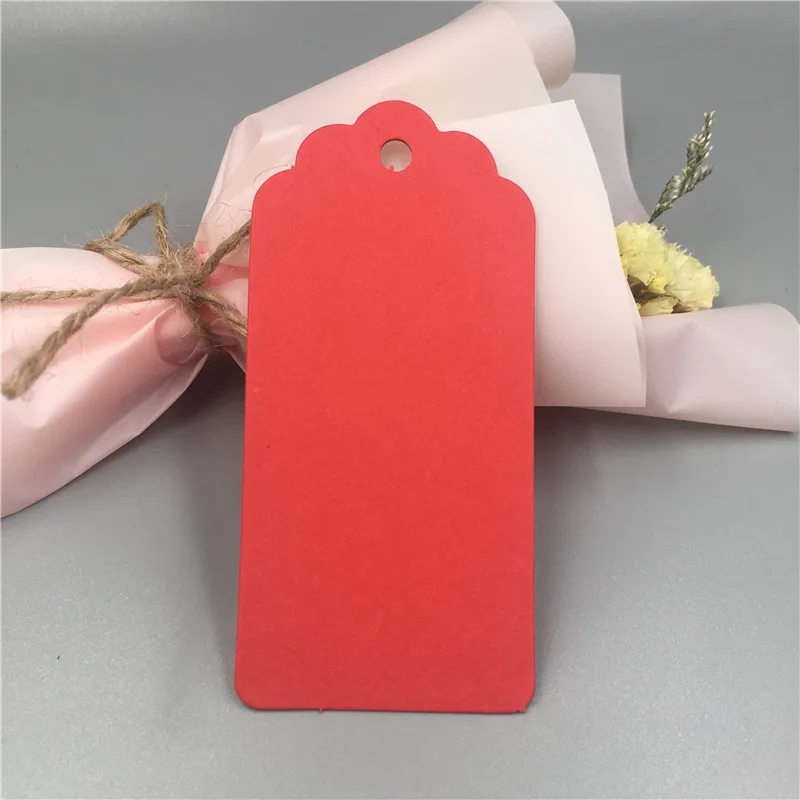 

1000Pcs/Lot 9.5x4.5cm Various Patterns Scalloped Design Paperboard Tag Add Snowflake Heart For Handmade Blank Party Gift Charms