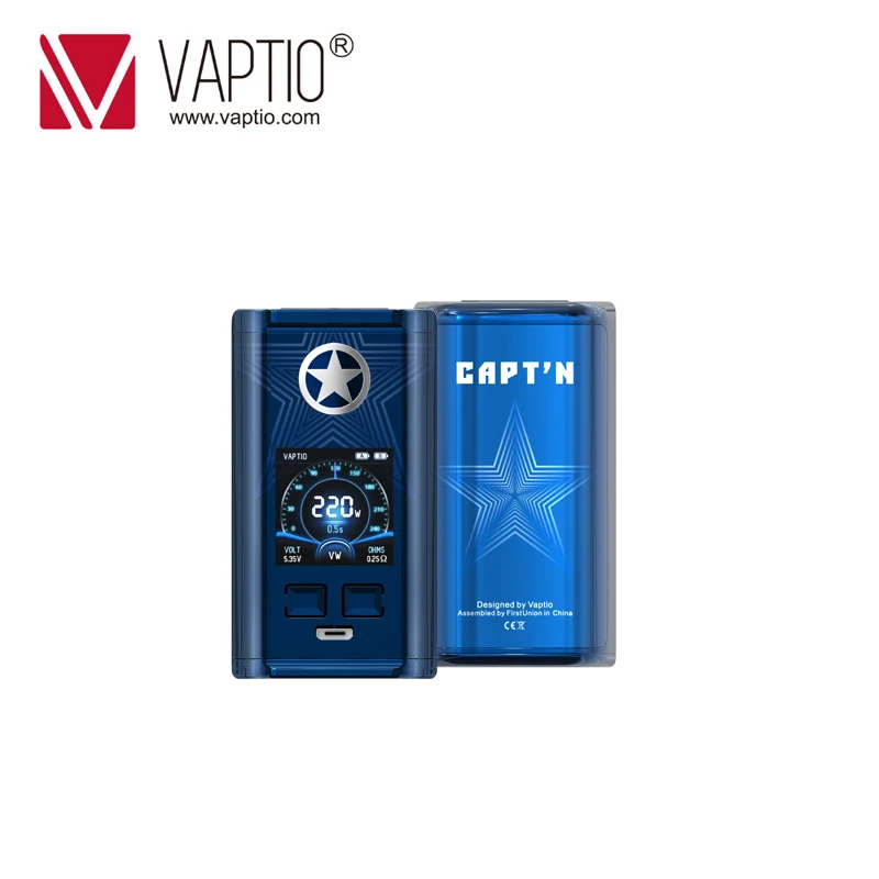 Vaptio CAPT'N 220 Вт мод электронная сигарета vape мод с 1,3 дюймовым oled-экраном поддержка VW 18650 батарея(без аккумулятора - Цвет: Синий