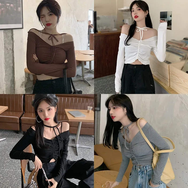 Autumn Korean Style Fashion Sexy Slim One-line