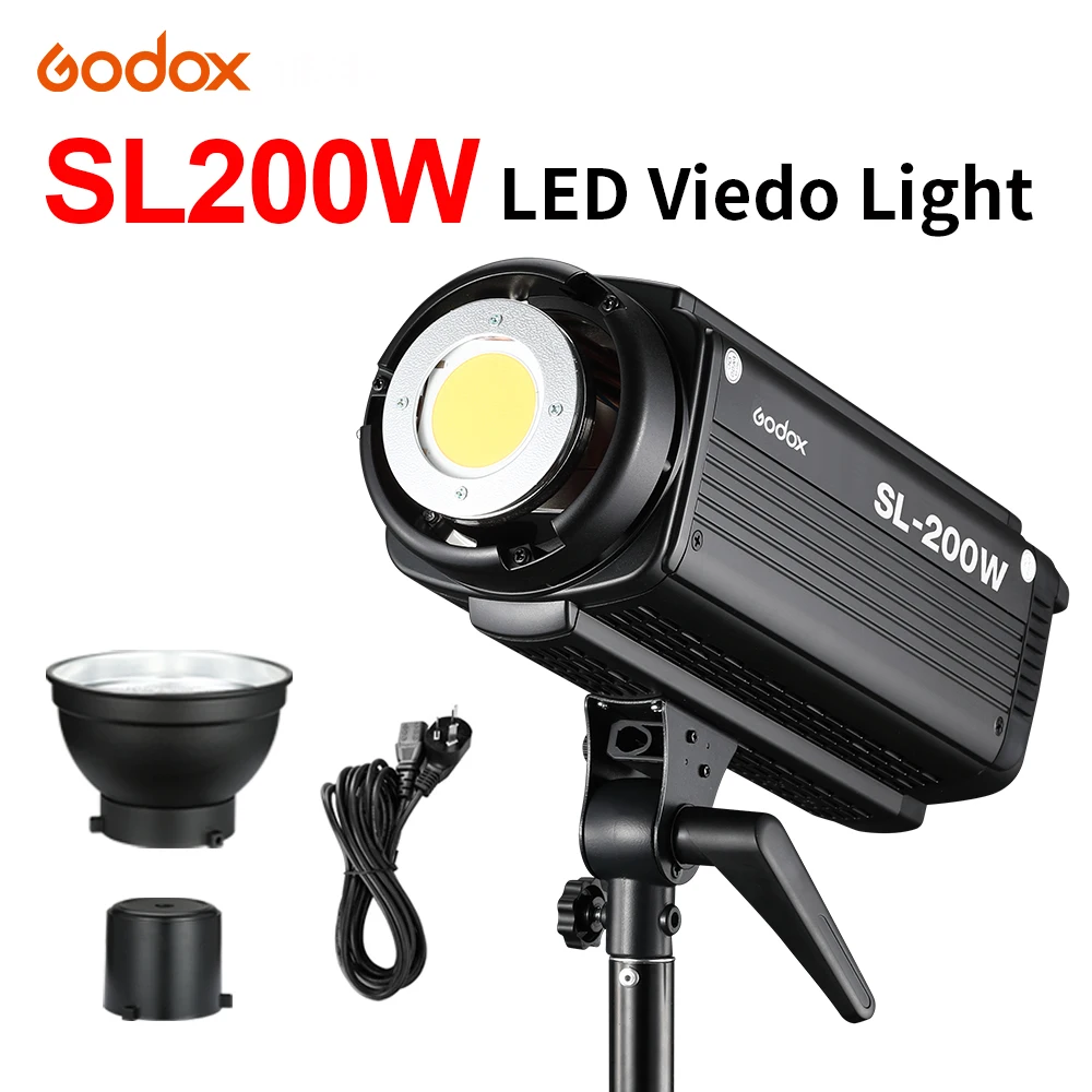 Godox SL200W SL-200W 200Ws 5600K Photo Studio LED Continuous Video Light  Lamp For Photography Shoot DSLR Camera 95 CRI+