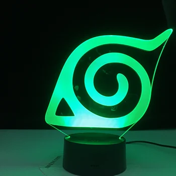 

Konoha Logo Naruto Colorful Nightlight for Child Bedroom Decorative Light Cool Table Lamp Anime 3d LED Night Light Gift for Him