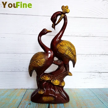 

Oriental Classical Bronze Crane Statue Color Copper Animal Feng Shui Decorations Wedding Commemorative Decorations Gifts
