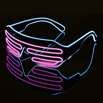

Standard Style Two-Color EL Flash Glasses DJ Bright Glasses EL Wire Fashion Neon LED Light Glow Rave Costume Party Blinds Gl