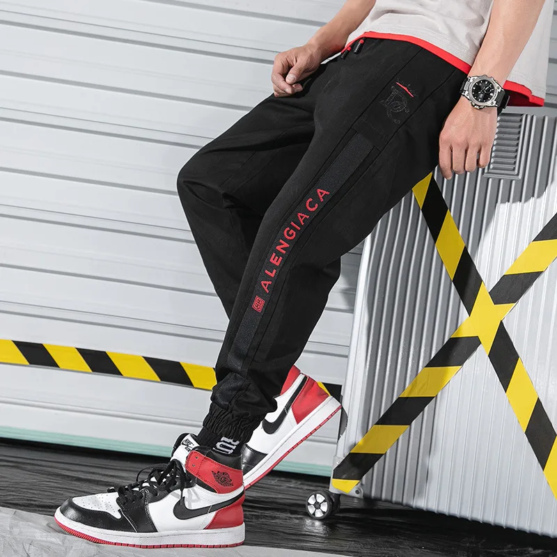 

MEN'S Casual Pants Spring And Autumn Sports Popular Brand Capri Beam Leg Bib Overall INS Pants Men's Korean-style Trend Wide