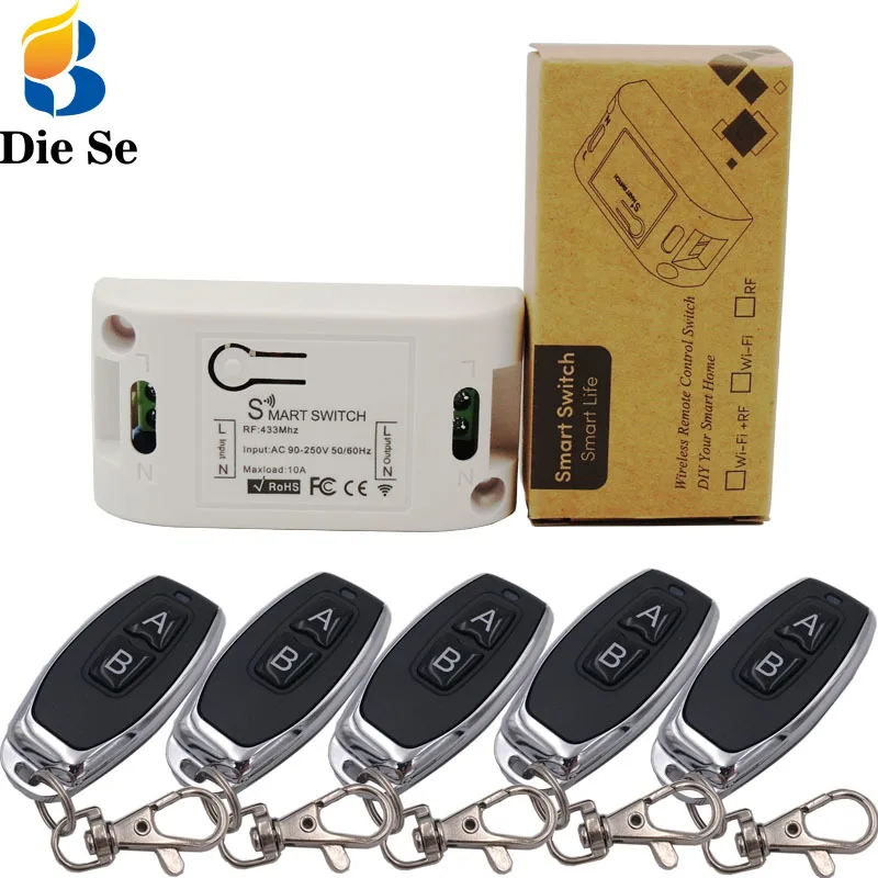 

Diese Bulb controller Universal Remote Control Switch AC 220V 1CH 433Mhz rf Relay Receiver and transmitter for Lighting Switch