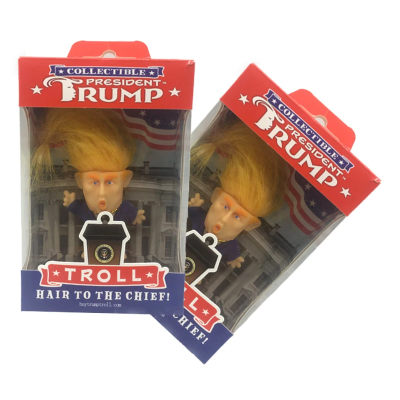 Имитация Дональда Трампа костюм Фигурка Тролля 6 см забавные длинные волосы президент фигурка Настольный автомобиль декоративная отделка изделия в цветной коробке