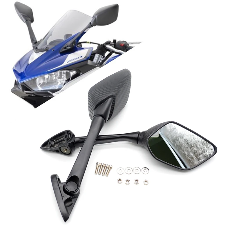 Сменное зеркало заднего вида для мотоцикла из углеродного волокна Yamaha YZF R3 R25 R15 NMAX