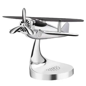 

3 color Car Decoration Aromatherapy Airplane Decoration Non-Slip Mat Alloy Solar Energy Rotate Aircraft Model Ornament