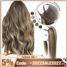 Vesunny One Piece U Part Wigs 100% Real Human Hair with Clips 12-20