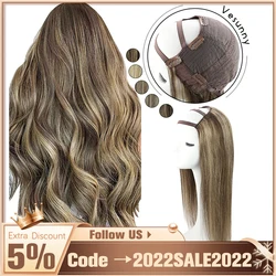 Vesunny One Piece U Part Wigs 100% Real Human Hair with Clips 12-20
