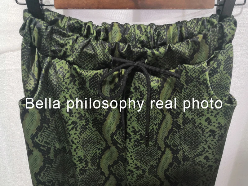 Bella philosophy/ брюки для девочек со змеиным принтом; Pantalones Mujer Cintura Alta; свободные женские брюки с высокой талией в стиле Харадзюку