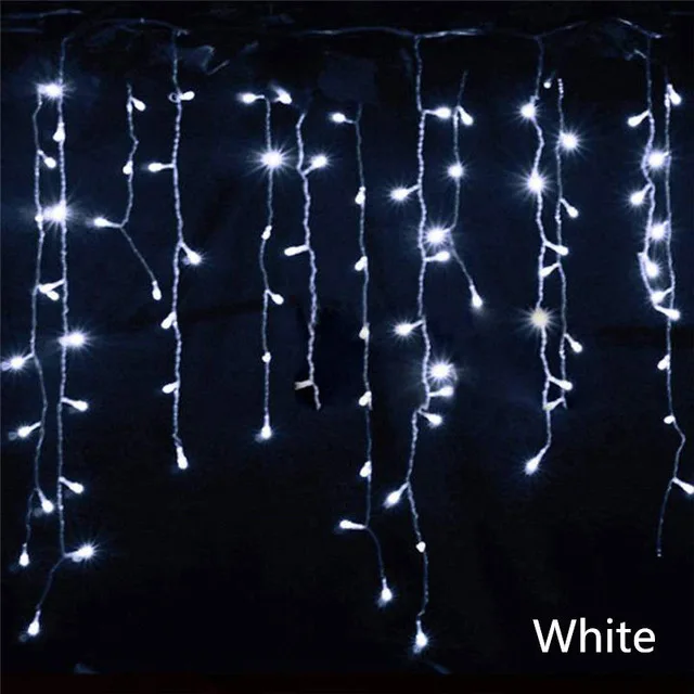 Новогоднее Рождественское украшение для дома светодиодный занавес гирлянда на окно рождественские огни 5 м сказочные огни уличная гирлянда - Испускаемый цвет: White