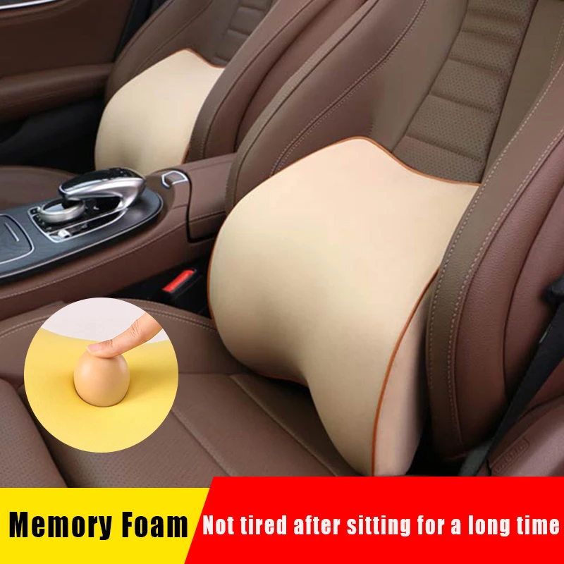 Car waist cushion memory foam car seat back support lumbar backrest headrest | Дом и сад