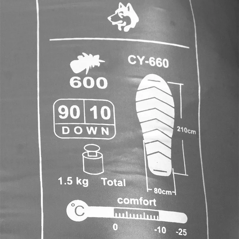 Jungle King CY660 4 Seasons 3 Kinds of Thickness Camping Travel Hiking White Duck Down Feather Filled Mummy Down Sleeping Bags 6