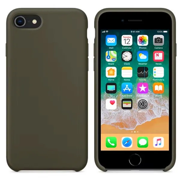 Силиконовый чехол для телефона для Iphone 7, 8 Plus, чехол для Iphone 6, 6S Plus, X, XS, MAX, XR, 7, 8, без логотипа, Роскошный чехол s+ сумка - Цвет: Черный зеленый