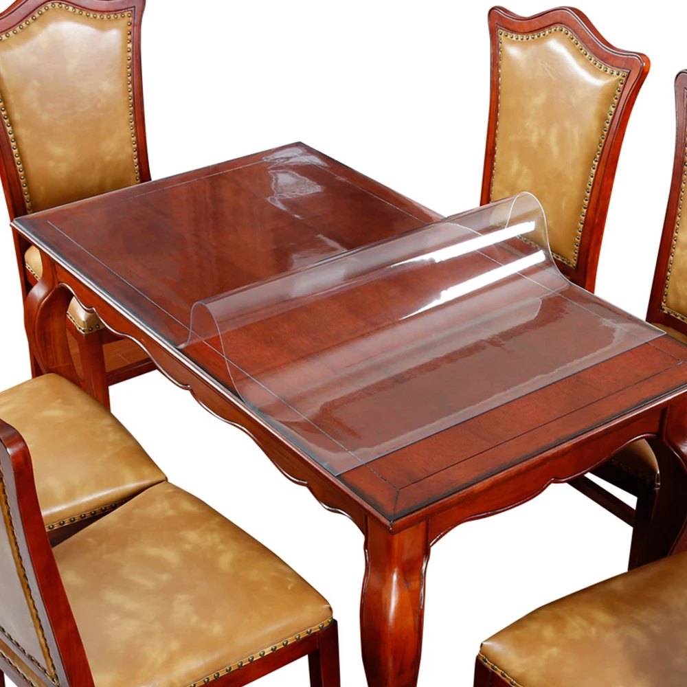 

1.5mm PVC Table Cover Protective Desk Mat Desktop Tablecloth Clear Soft Glass new