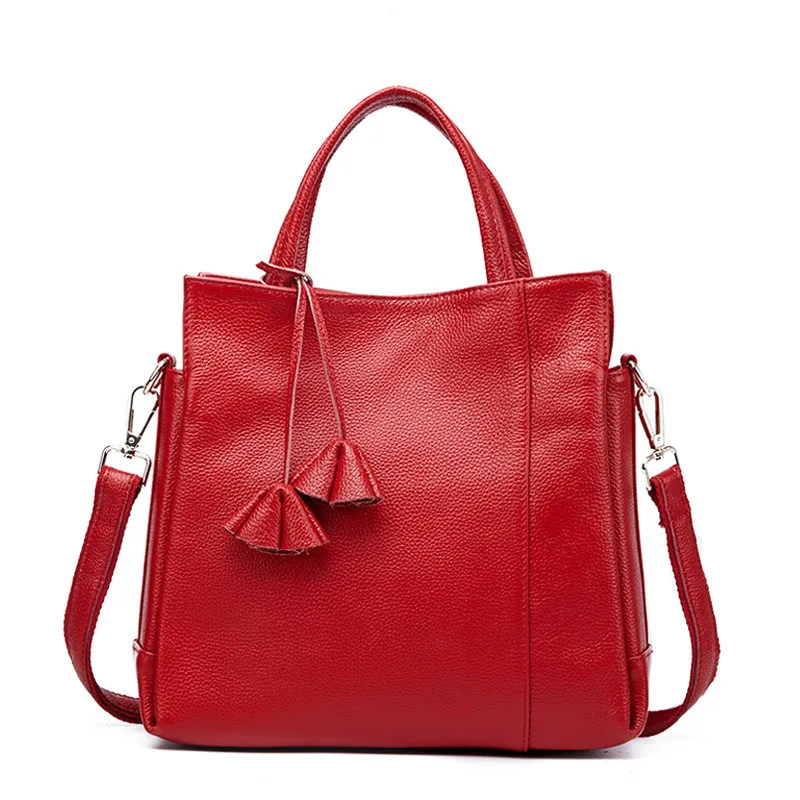New Fashion Solid Color Women Handbags Cow Genuine Real Leather Ladies Shoulder Bags Female Girl Brand Luxury Crossbody Bag