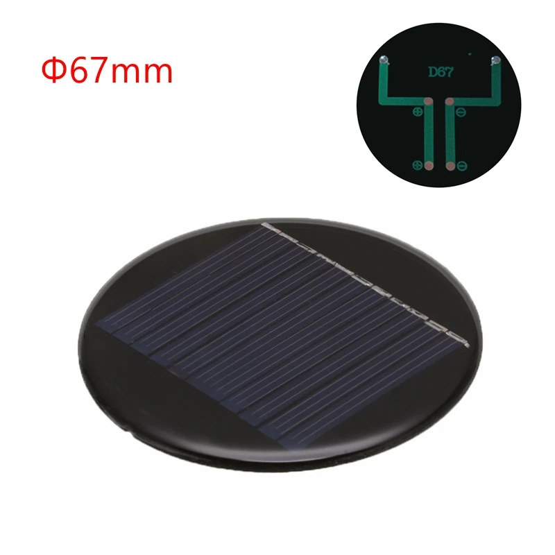 6V 2W 0.35A/5 5 V 50mA Солнечный Мощность 67/80 мм DIY Мини солнечной батареи из