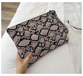 

Vintage Envelope Shoulder Purse Messenger Bags Women Snake Skin Print Girls Business Bag Fashion Crossbody Clutch Bag Sac A Main