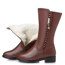 Г. Новые зимние женские ботинки размера плюс теплые удобные плюшевые/шерстяные зимние ботинки-трубы на толстом каблуке Женская обувь ботинки на шнуровке
