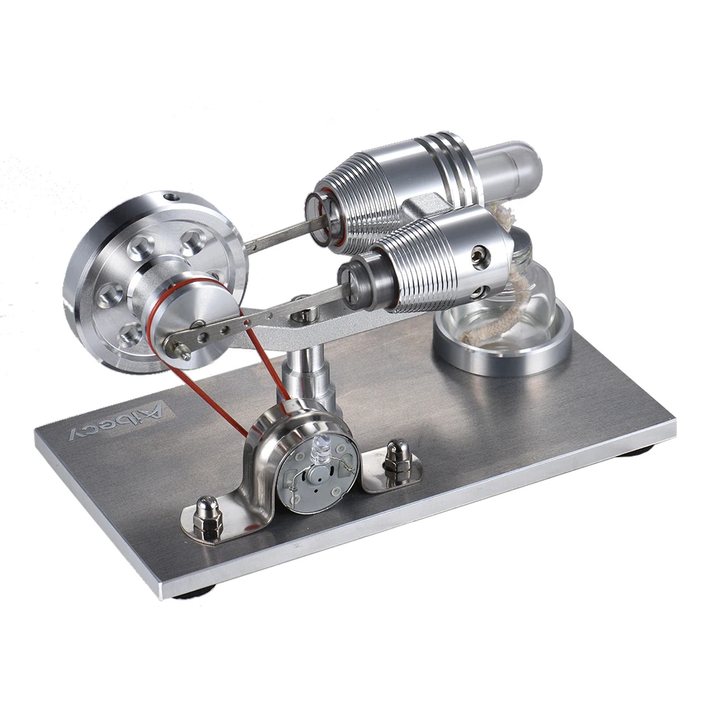 

Mini Hot Air Stirling Engine Motor Model Heat Power Electricity Generator Machine Educational Toy Physics Experiment